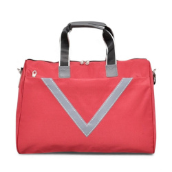 Пътна чанта 48/33/21 см с голям преден джоб топ модел червена