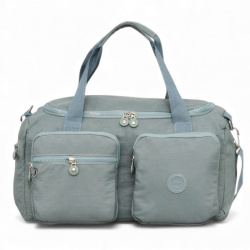 Пътна чанта 42/22/18 см с четири външни джоба практичен модел зелена