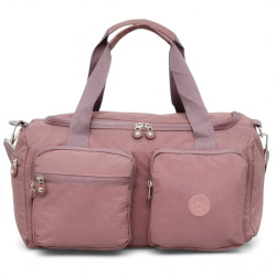 Пътна чанта 42/22/18 см с четири външни джоба практичен модел розова