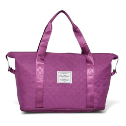 Сак за ръчен багаж 40/30/20 см сгъваем на едно ниво практичен модел тъмно лилав