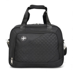 Сак за ръчен багаж 40/30/20 см с крачета и голям преден джоб нов модел черен