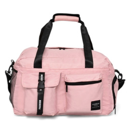 Пътна чанта 45/28/20 см с отделение за обувки розова