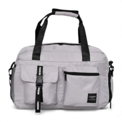 Пътна чанта 45/28/20 см с отделение за обувки сива