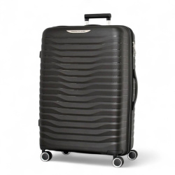 Голям куфар за ръчен багаж с четири колелца 76/50/30 черен