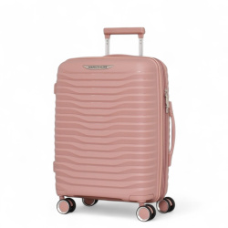 Малък куфар за ръчен багаж с четири колелца 55/40/20 розов