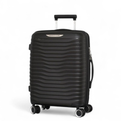 Малък куфар за ръчен багаж с четири колелца 55/40/20 черен