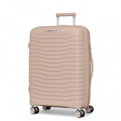 Среден куфар за ръчен багаж с четири колелца 66/45/26 бежов