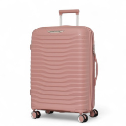 Среден куфар за ръчен багаж с четири колелца 66/45/26 розов