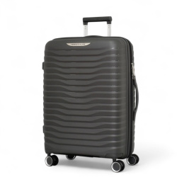 Среден куфар за ръчен багаж с четири колелца 66/45/26 сив