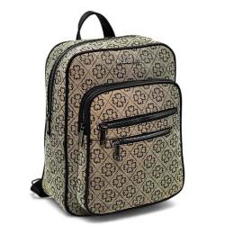 Дамска раница от здрав плат с много джобове спортно-елегантен модел бежова