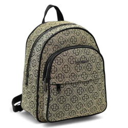 Дамска раница от здрав плат с много отделения топ модел бежова