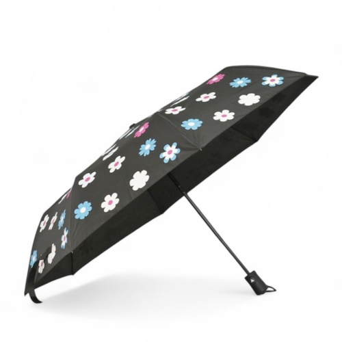 Чадър магически еднопосочен автомат 8 ребра топ модел черен