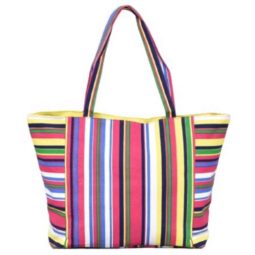 Лятна чанта Черга от плат ефектен десен едри райета