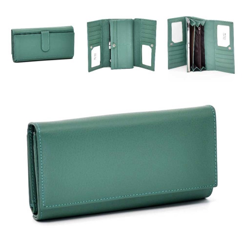 Дамско портмоне от естествена кожа с много отделения за документи и карти нов модел