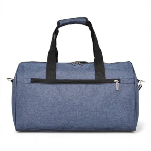 Чанта 44/25/21 с голям преден джоб изчистен модел синя