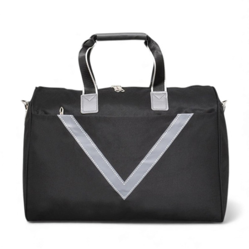 Пътна чанта 48/33/21 см с голям преден джоб топ модел черна