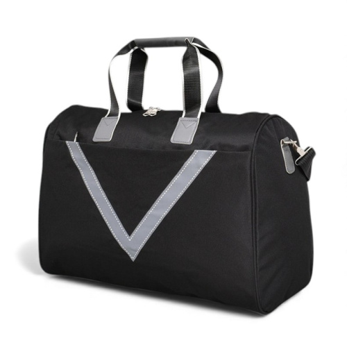 Пътна чанта 48/33/21 см с голям преден джоб топ модел черна