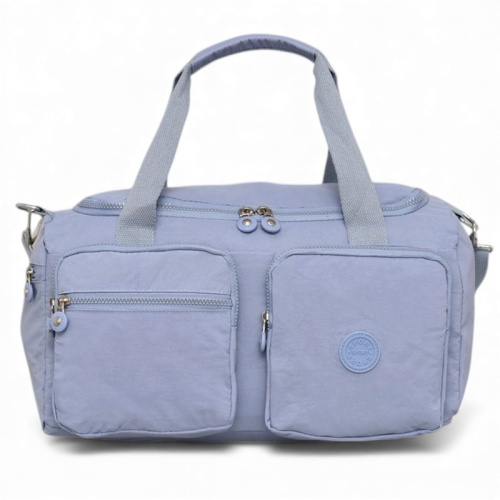 Пътна чанта 42/22/18 см с четири външни джоба практичен модел синя