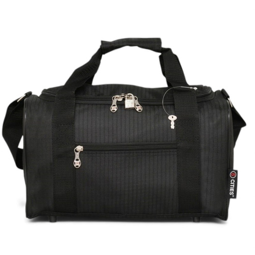 Спортен сак 35/20/20 см с крачета изчистен модел черен