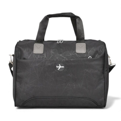 Пътна чанта за ръчен багаж 40/30/20 см с крачета и голям преден джоб черна