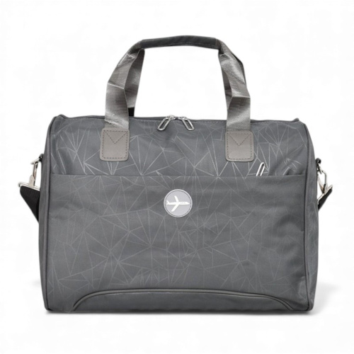 Пътна чанта за ръчен багаж 40/30/20 см с крачета и голям преден джоб сива