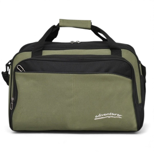 Пътна чанта 42/29/20 см с крачета и три външни джоба нов модел зелена