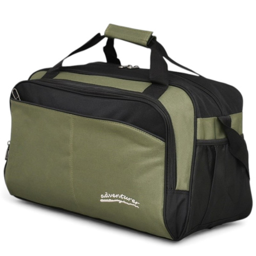 Пътна чанта 42/29/20 см с крачета и три външни джоба нов модел зелена