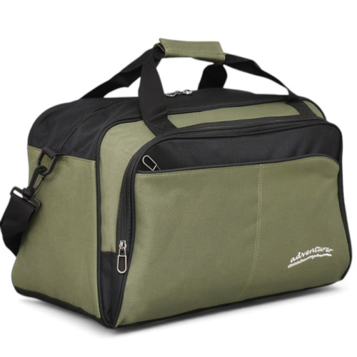 Пътна чанта 42/29/20 см с крачета и три външни джоба нов модел зелена