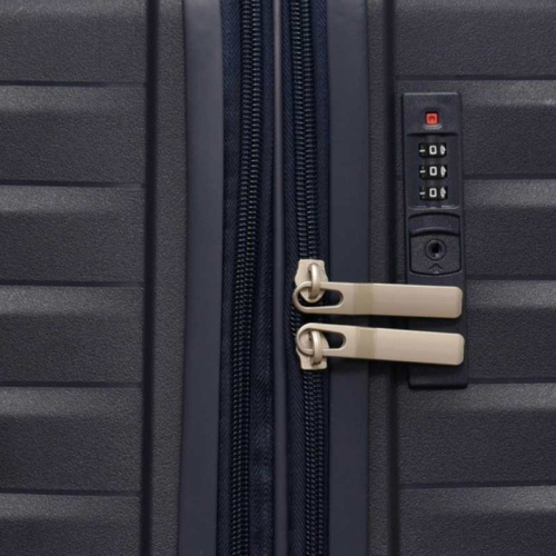 Среден куфар за ръчен багаж с четири колелца 66/45/26 син