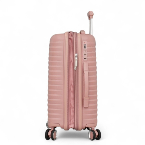 Малък куфар за ръчен багаж с четири колелца 55/40/20 розов