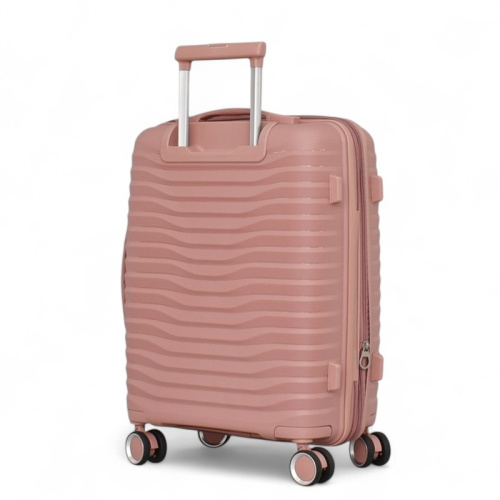 Малък куфар за ръчен багаж с четири колелца 55/40/20 розов