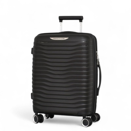 Малък куфар за ръчен багаж с четири колелца 55/40/20 черен