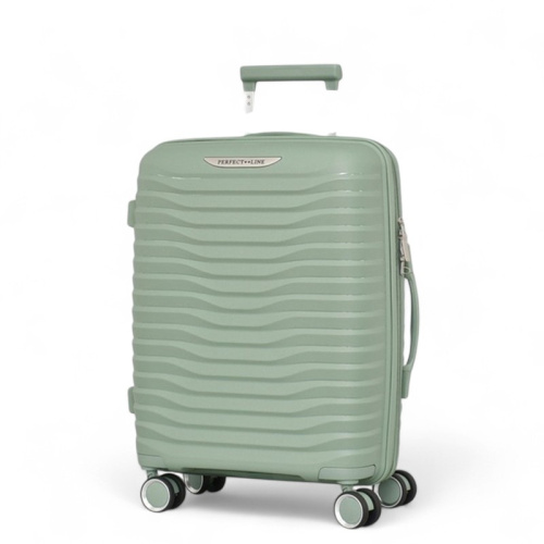 Малък куфар за ръчен багаж с четири колелца 55/40/20 зелен