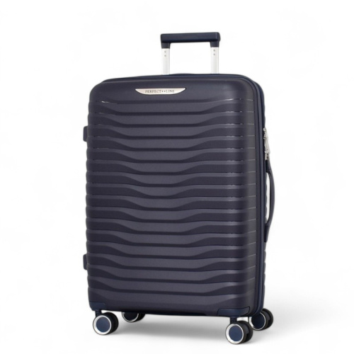 Среден куфар за ръчен багаж с четири колелца 66/45/26 син