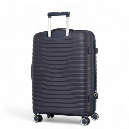 Среден куфар за ръчен багаж с четири колелца 66/45/26 син