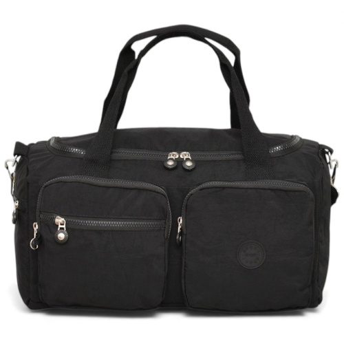 Пътна чанта 42/22/18 см с четири външни джоба практичен модел черна