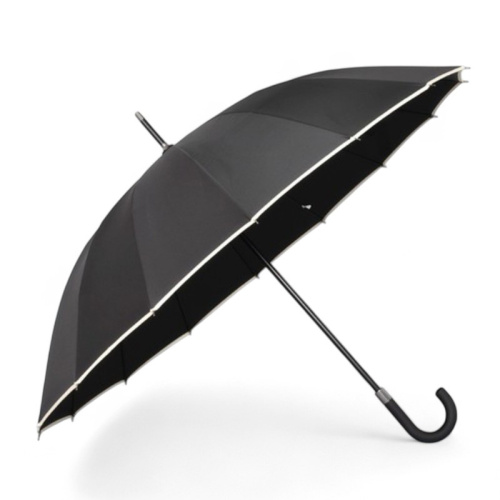 Голям чадър 16 ребра ветроустойчив нов модел черен