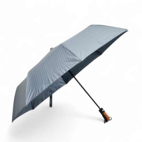 Чадър за дъжд автоматичен 8 ребра бързосъхнеща материя изчистен модел син