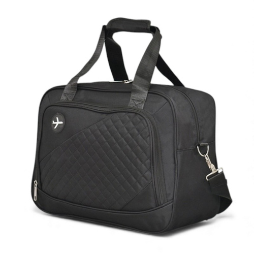 Сак за ръчен багаж 40/30/20 см с крачета и голям преден джоб нов модел черен