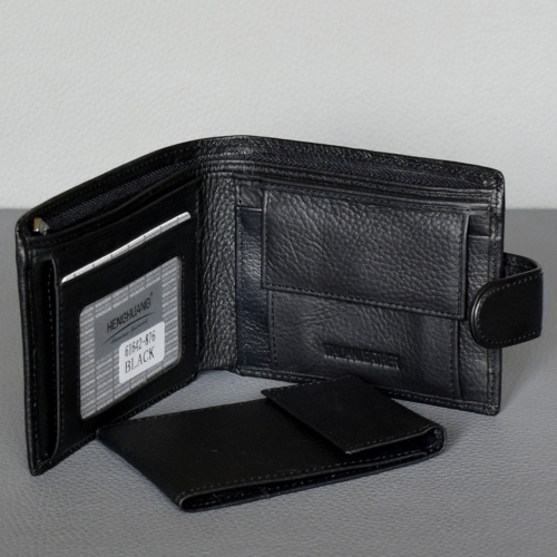 Мъжки портфейл от естествена кожа с вадещ се органайзер за документи