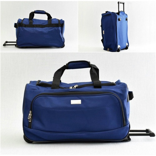 Сак за ръчен багаж с колелца и регулираща се дръжка, 54/30/29 см, от брезент