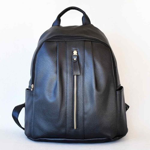 Дамска раница от еко кожа, стилен модел, черна