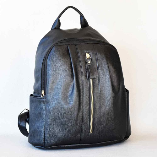 Дамска раница от еко кожа, стилен модел, черна