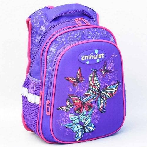 Раница за детска градина 3Д за момиче с пеперуди лилава