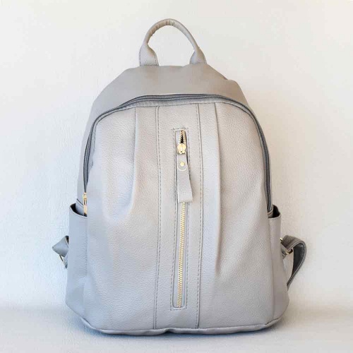 Дамска раница от еко кожа, стилен модел, сива