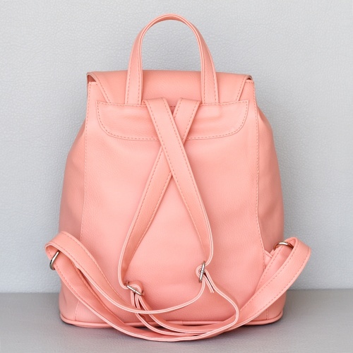 Българска дамска раница пудра от висококачествена еко кожа