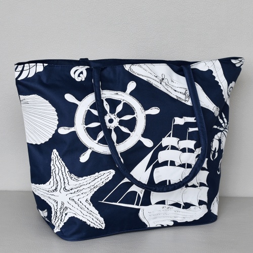 Евтина голяма плажна чанта от непромокаема текстилна материя ЛЯТО 2018