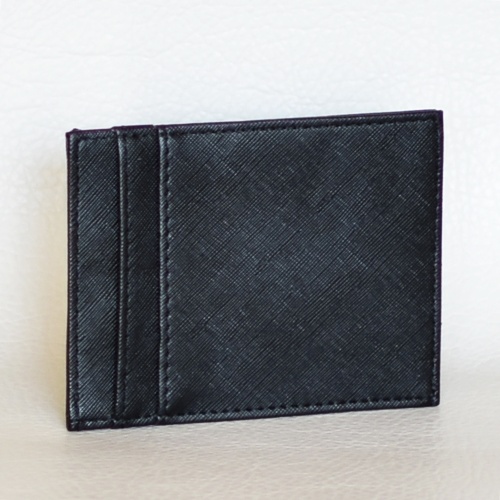 Кожен калъф за лични документи и карти от еко кожа черен