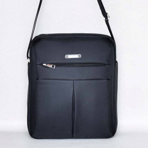 Мъжка чанта от плат, спортно-елегантен модел черна