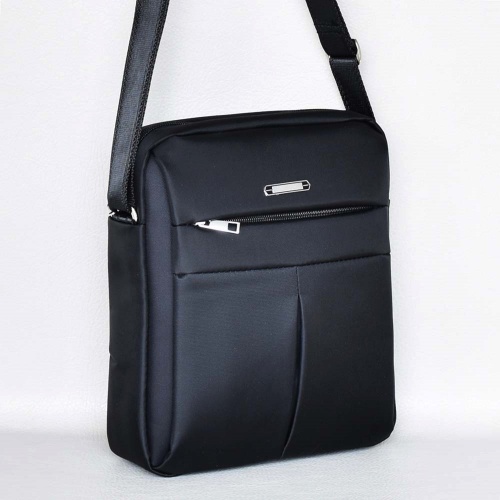 Мъжка чанта от плат, спортно-елегантен модел черна